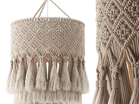 Quiet wind cloth chandelier rattan chandelier