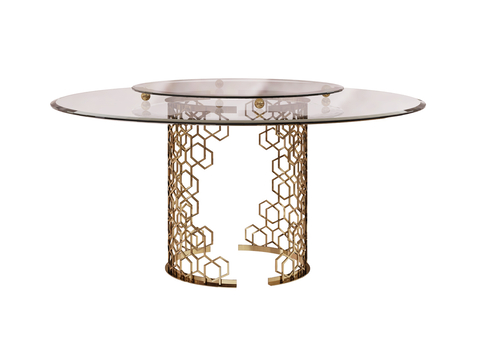 Longhi-Manfred glass dining table round table