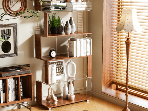 Antique Bookshelf Storage Rack