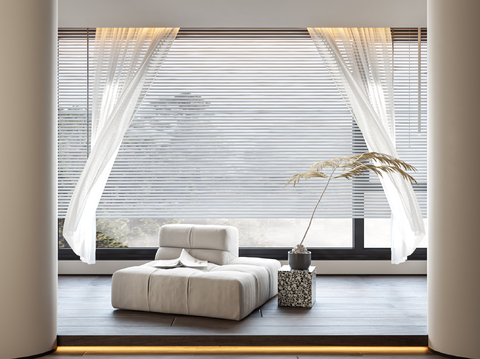 Modern curtain gauze through yarn venetian blinds fluttering curtain