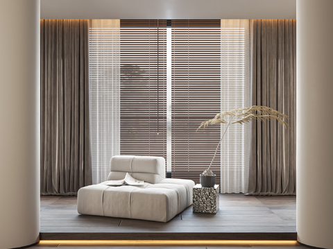 Modern curtain gauze through yarn bamboo blinds venetian blinds