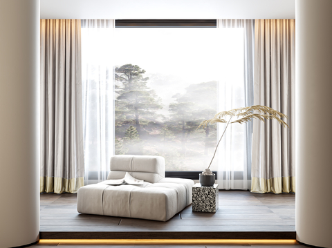 Modern golden stitching curtain gauze curtain through yarn