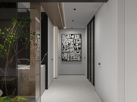 Modern Villa Entrance Hallway Corridor