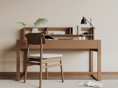 Solid wood desk and chair