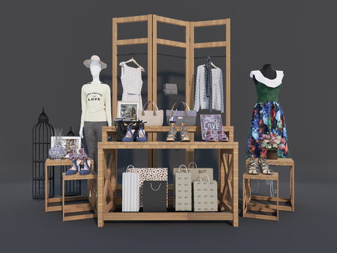 Modern clothing store display rack