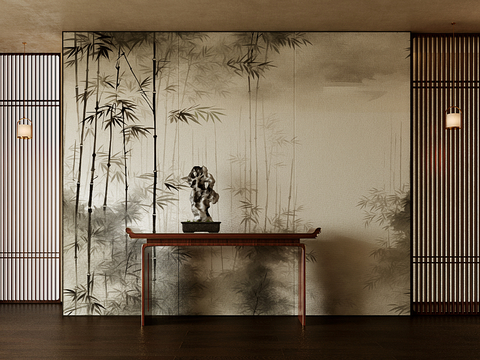 Neo-Chinese Style Screen Ink Bamboo Partition