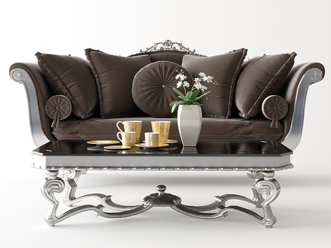 European-style double sofa coffee table