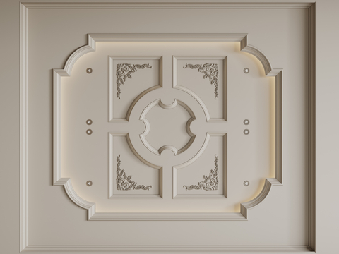 French ceiling lamp panel carved lines