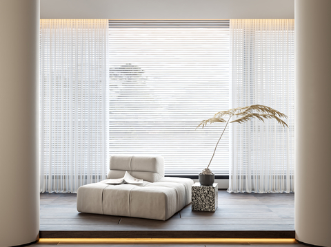 Modern curtain gauze through-yarn venetian blinds