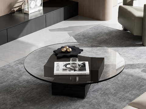 Modern coffee table round coffee table glass coffee table