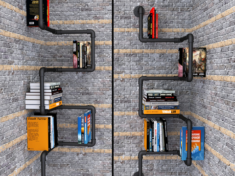 Modern Decorative Bookshelf Water Pipe Bookshelf