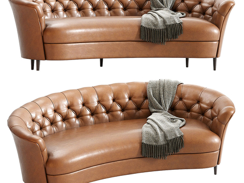 Errol Leather Sofa Curved Sofa