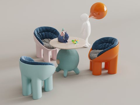 Modern Children Toy Table Coffee Table and Chair