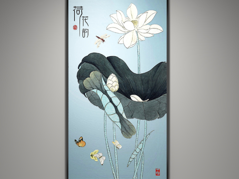 New Chinese Lotus Hanging Painting