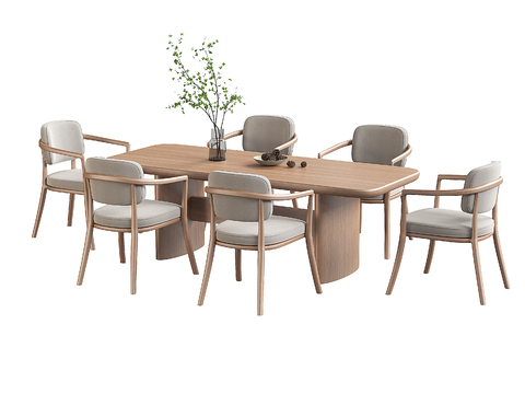 Log-style dining tables and chairs