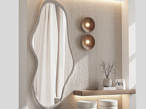 Mirror Full-body mirror Special-shaped mirror Dressing table