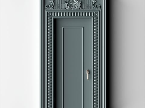 European-style carved door entrance door top door single door