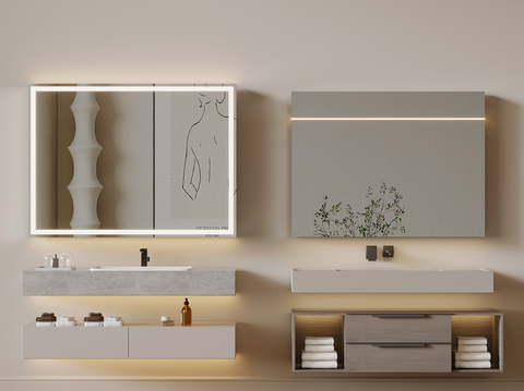 modern bathroom cabinet bathroom mirror washbasin