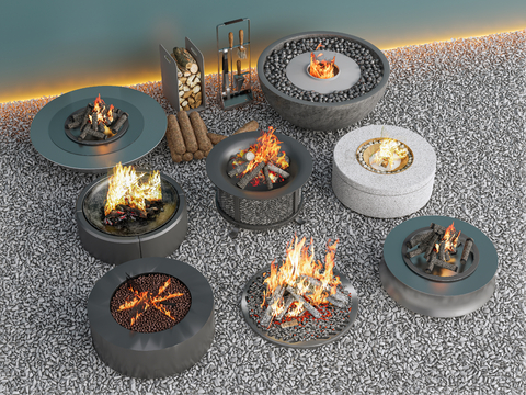 modern camping flame bonfire brazier