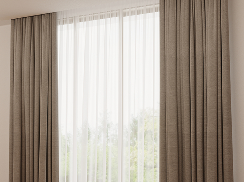 Modern Curtain Gauze Curtain Double Open Curtain