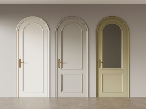 French style door single door glass door circular arc door