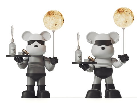 Modern violent bear ornaments