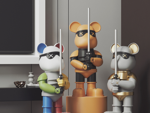 Modern violent bear ornaments