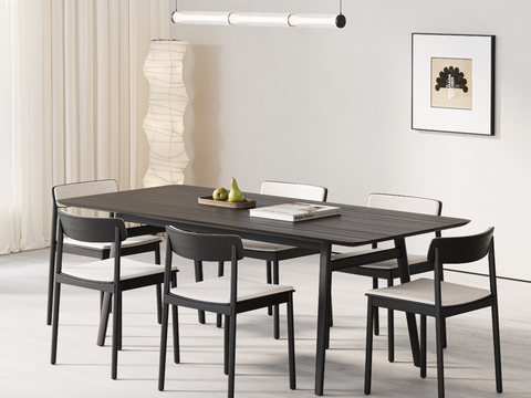 Middle style dining table and chair