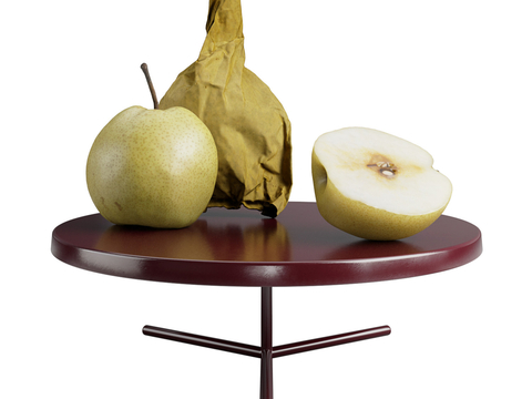 Modern paper-wrapped pears