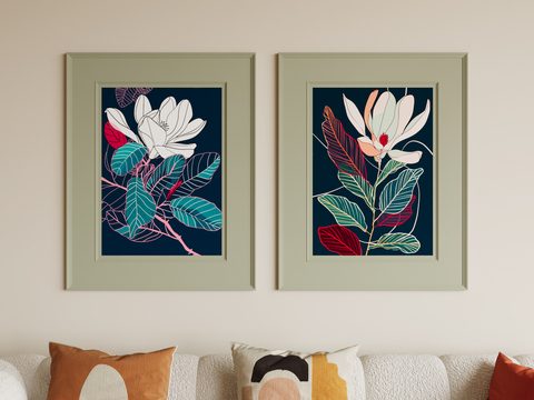 Modern Flower Painting Decorative Painting Hanging Painting