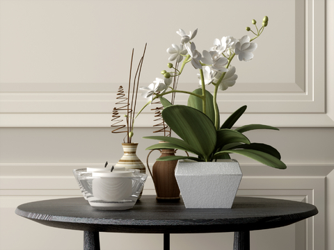 Modern Desktop Ornaments Candle Phalaenopsis