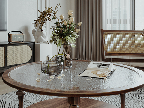 Italian glass coffee table round coffee table