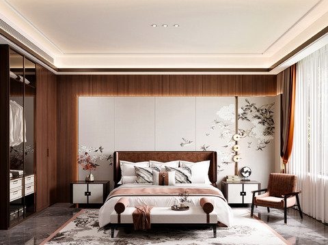 New Chinese-style master bedroom