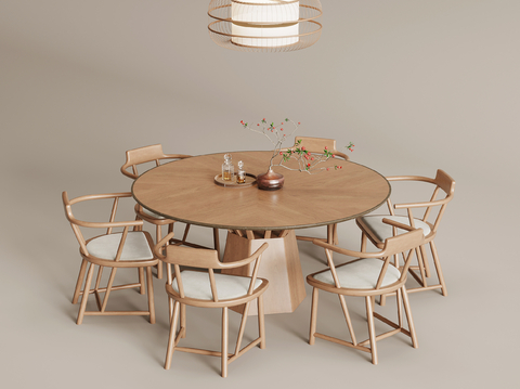 New Chinese Dining Table and Chair Round Dining Table