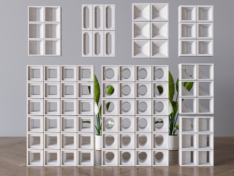 Cement brick partition tile screen