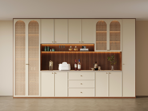 Middle Style Wine Cabinet Sideboard