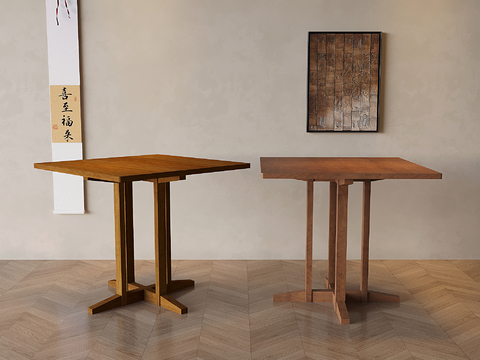 Middle style square table dining table