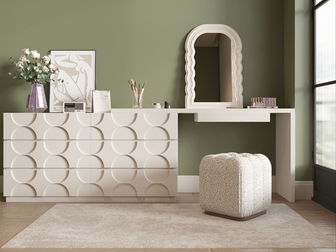 Cream Style Dressing Table Dressing Cabinet Makeup Table