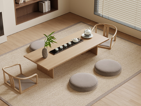 New Chinese Zen Tea Table and Chair Tatami Tea Chair