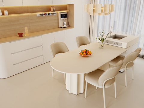 Cream Style dining table and chair