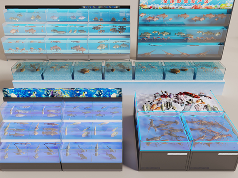 Modern supermarket seafood cabinet fresh display cabinet