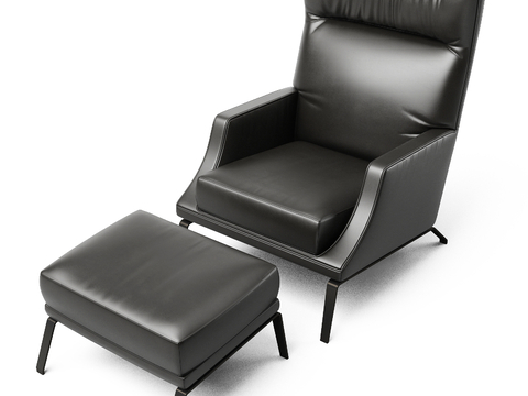 Modern Leather Chair Lounge Chair Pedal Sofa Chair