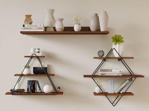 Wabi-sabi Style Shelf Wall Hanging Bookshelf