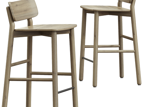 Hven Modern Solid Wood Bar Chair Bar Stool