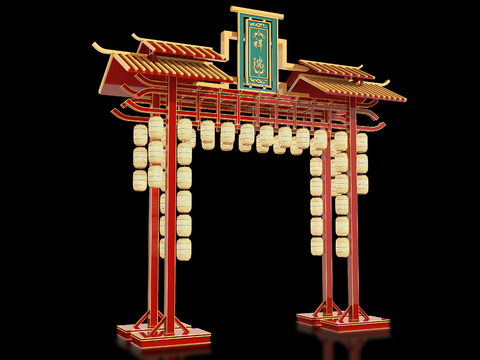 New Chinese Ancient Archway Art Display Archway Gate Tower Scenic Gate