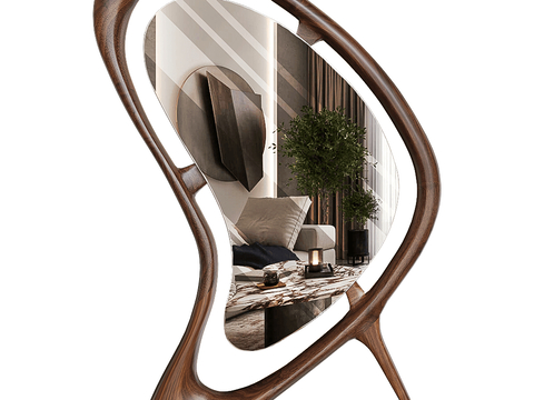 Agrippa decorative mirror Irregular mirror Wooden mirror