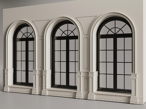 European-style windows with arched windows