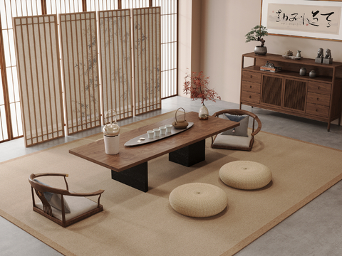 New Chinese Zen Tea Table and Chair Tatami