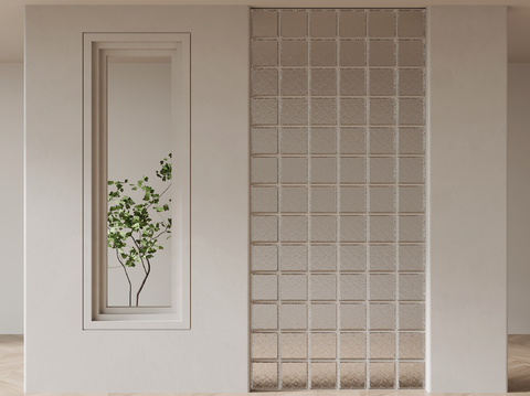 Modern glass brick partition