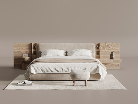 Log Style Double Bed